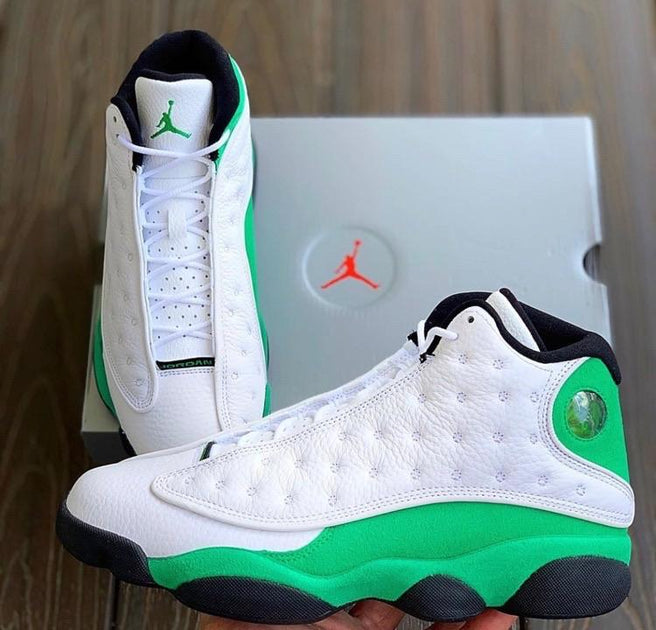 Luckey Green Custom LV Jordan Retro 13s . Inbox me for orders or info